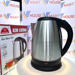 Ấm Đun Nước Siêu Tốc Inox Kim Cương 2 Lít [Bảo Hành Chính Hãng 12 Tháng]