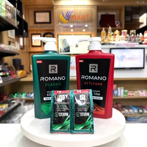 Sữa Tắm Romano 650g Tặng 10 Gói Gội Romano