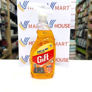 Nước Lau Bếp Gift Tinh Dầu Cam Chai 540ml Tẩy Sạch Vết Bẩn, Dầu Mỡ, Khử Mùi Tanh Và Ngăn Các Loại Côn Trùng