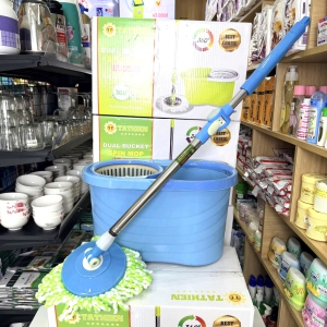 Cây Lau Nhà 360 Tạ Thiên, Thùng Lau Nhựa PP An Toàn Và Bền, Cây Lau Inox Xoay 360 Vắt Khô, Lau Sạch