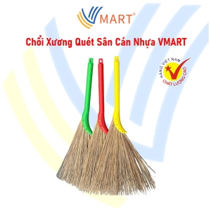Chổi Xương/ Rễ Quét Sân Cán Nhựa Dài