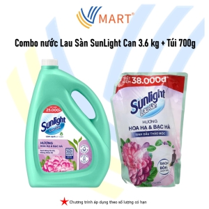 Combo nước Lau Sàn SunLight Can 3.6 kg + Túi 700g
