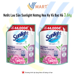 Nước Lau Sàn Sunlight Hương Hoa Hạ Và Bạc Hà Túi 3.6Kg
