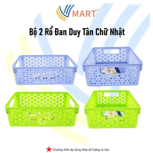 Bộ 2 Rổ Đan Duy Tân Hình Chữ Nhật