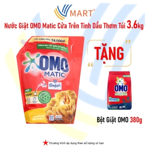 Nước Giặt OMO Matic Cửa Trên Tinh Dầu Thơm Túi 3.6kg