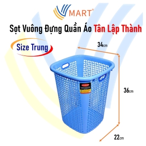 Sọt Vuông Đựng Quần Áo Tân Lập Thành Size Trung (34x22x36cm)