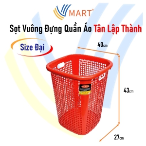 Sọt Vuông Đựng Quần Áo Tân Lập Thành Size Đại (40x27x43cm)