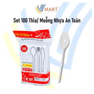 Set 100 Thìa/ Muỗng Nhựa An Toàn