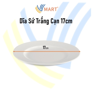 Dĩa Sứ Trắng Cạn 17cm