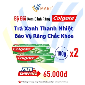 Combo 2 Kem Đánh Răng Colgate Trà Xanh Thanh Nhiệt Và Bảo Vệ Răng 180g