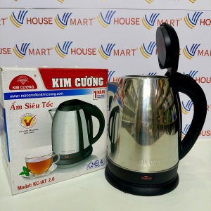 Ấm Đun Nước Siêu Tốc Inox 2 Lít Kim Cương [Bảo Hành Chính Hãng 12 Tháng]