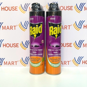 Bình Xịt Côn Trùng Raid Hương Cam Chanh 600ml 