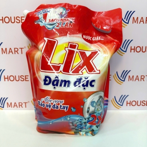 Lix Nước Giặt Túi Đỏ 3.2kg Đậm Đặc Sạch Nhanh Gấp 2 Lần Bảo Vệ Da Tay Thấm Sâu Khử Mùi Ẩm Mốc