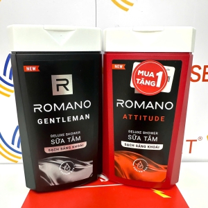 Sữa Tắm  Romano Hương Nước Hoa Classic, Attitude, Gentleman 180g Tặng Dây 10 Gói Dầu Gội Cùng Loại