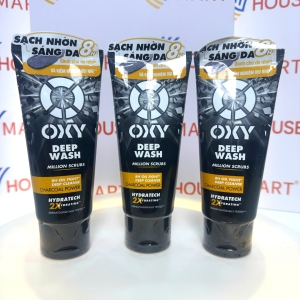 Sữa Rửa Mặt Cho Nam Oxy Sạch Sâu Giảm Nhờn Dạng Kem Có Hạt Massage Oxy Deep Wash 100g