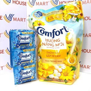 Nước Xả Comfort Hương Nắng Mới Túi 3.7 Lít Tặng Dây Nước Xả Comfort Ban Mai Đậm Đặc Một Lần Xả
