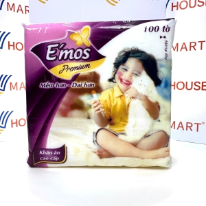Khăn Giấy Ăn E'mos Vuông 100 Tờ 
