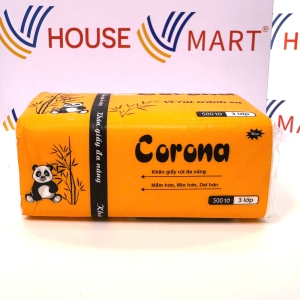 Khăn Giấy Gấu Trúc Corona 3 lớp 500 tờ loại nhỏ